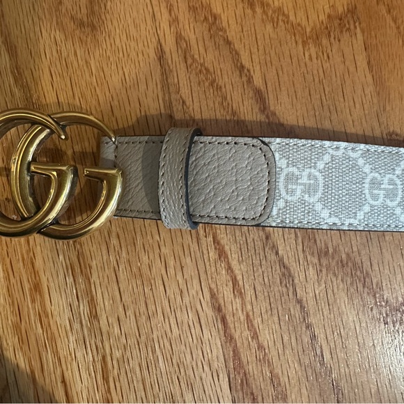 Gucci Beige and Gold GG Women's Belt - Picture 7 of 9